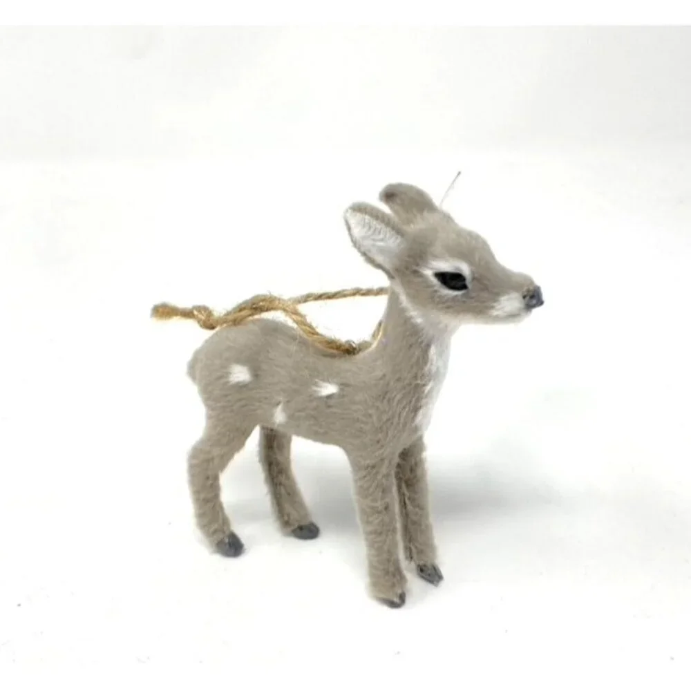 Target Faux Fur Grey Deer Christmas Tree Ornament Gray with Spots Wondershop™